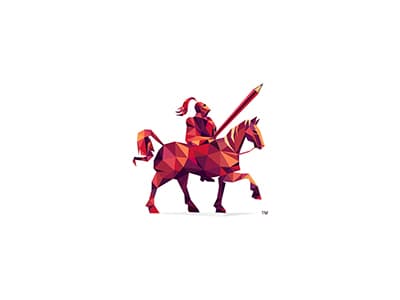 紅色幾何騎士logo設(shè)計