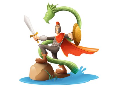 龍騎士戰(zhàn)斗的logo設(shè)計