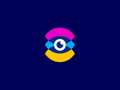 彩色的三只眼睛的logo設計-上海logo設計公司