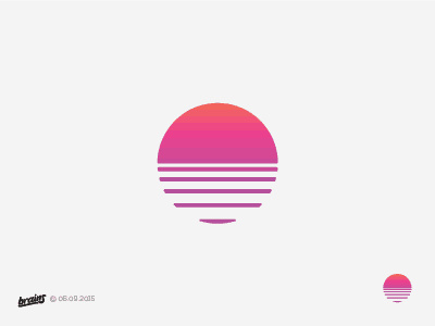 粉紅色的日落logo設計