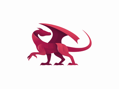 紅色的龍logo設計