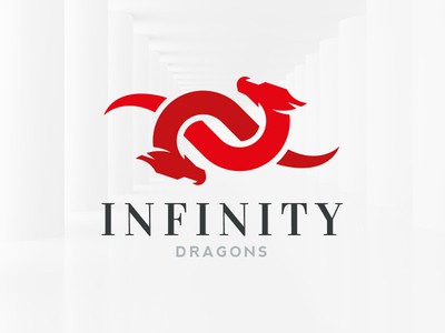 紅色無限符號龍logo設計