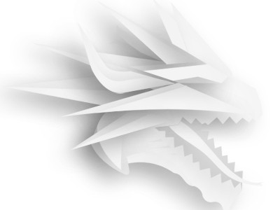 優雅的白龍logo設計