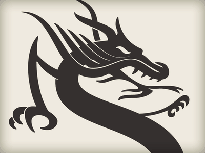 黑色的瘦龍logo設計