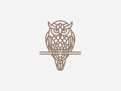 棕色貓頭鷹logo設計