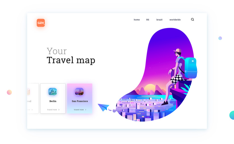 健康醫(yī)療CZN網(wǎng)站插圖式設(shè)計，空白與戲劇性的有機形狀相結(jié)合