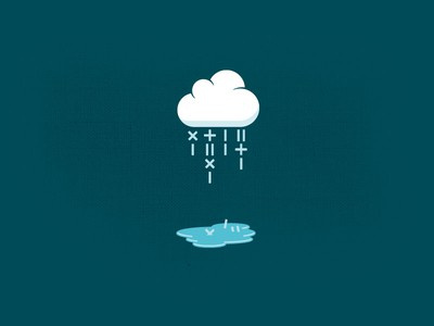 云朵加藍色水坑的logo設計