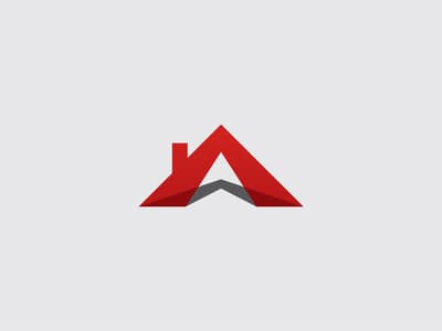 紅色字母“A”型的屋頂logo設(shè)計(jì)