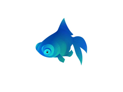 藍色3D魚logo設計
