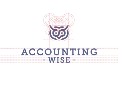 紫色的貓頭鷹加字母的會計logo設計