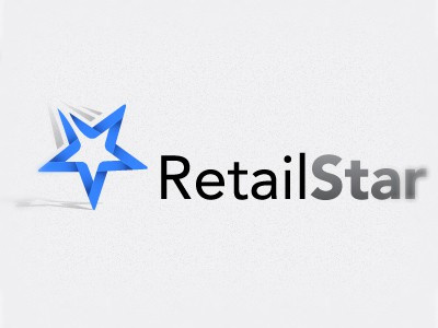 藍色星加字母組合logo設計