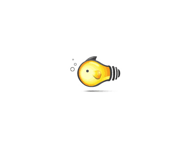 黃色燈泡魚logo設計