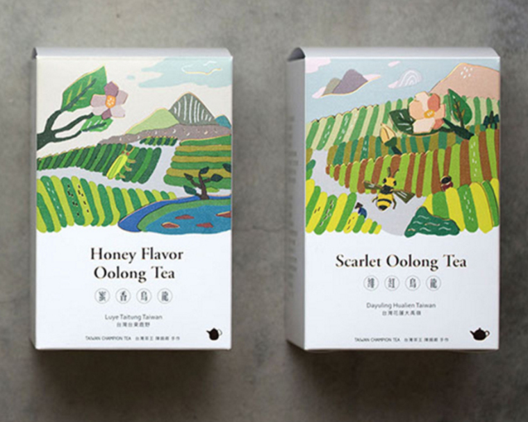 臺灣芳香茶茶葉包裝設(shè)計”臺灣自然風(fēng)光插畫篇“