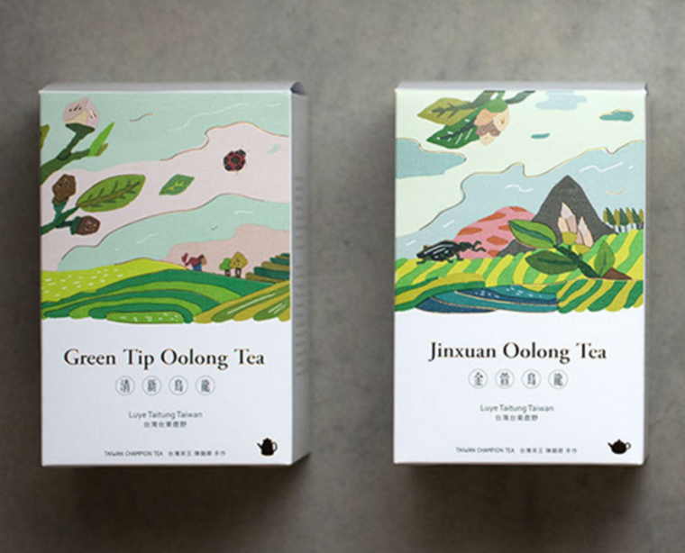 臺灣芳香茶茶葉包裝設(shè)計”臺灣自然風(fēng)光插畫篇“