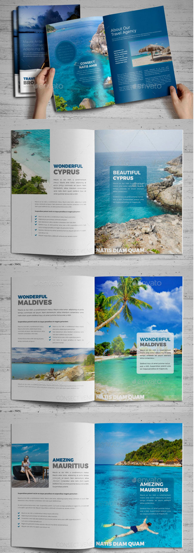 上海畫冊設計公司分享40+最佳旅游宣傳手冊設計模板-高端海洋旅游手冊目錄設計InDesign v3