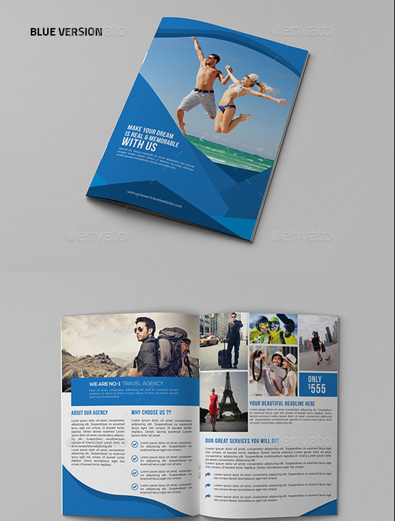 上海畫冊設計公司分享40+最佳旅游宣傳手冊設計模板-旅行社Bifold小冊子模板