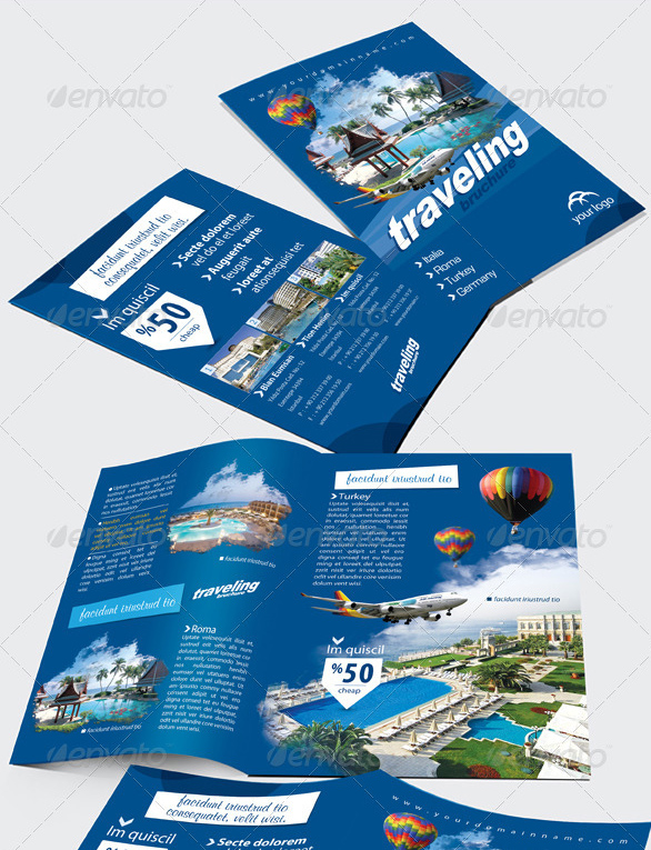 上海畫冊設計公司分享40+最佳旅游宣傳手冊設計模板-時尚深藍色旅游小冊子模板