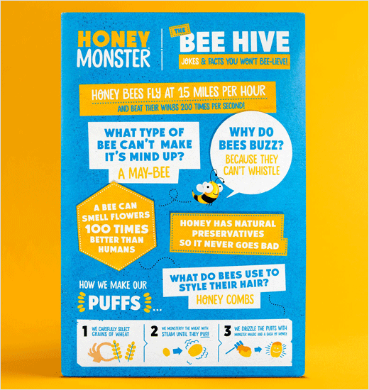 Honey Monster 蜜蜂怪物圖形早餐麥片新包裝設計品牌設計 Honey Monster 蜜蜂怪物圖形早餐麥片新包裝設計品牌設計