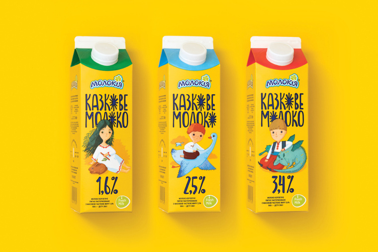 烏克蘭 Fairy Milk 牛奶品牌包裝設計升級“童話插畫”風-上海包裝設計公司