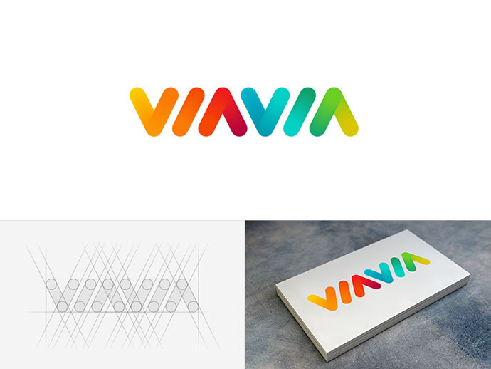 上海logo設計公司分享：40個創意純英文字母文字logo設計-VIA字母logo