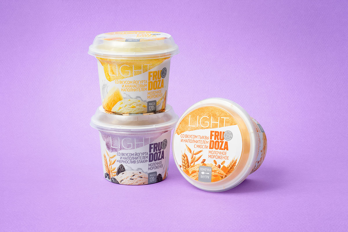 充滿健康味道的FRUDOZA Light- 低熱量冰淇淋包裝設計