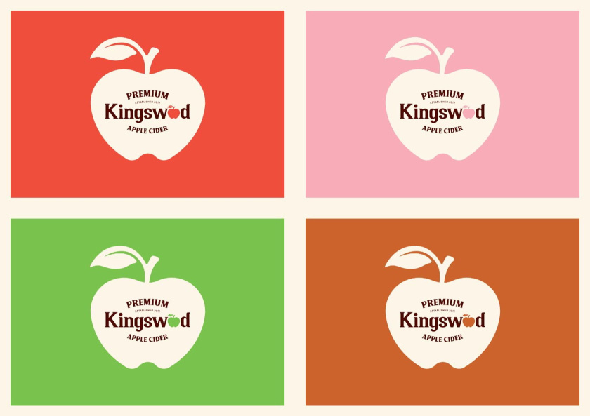 Kingswood蘋果酒包裝標簽設計-在蘋果符號的標志