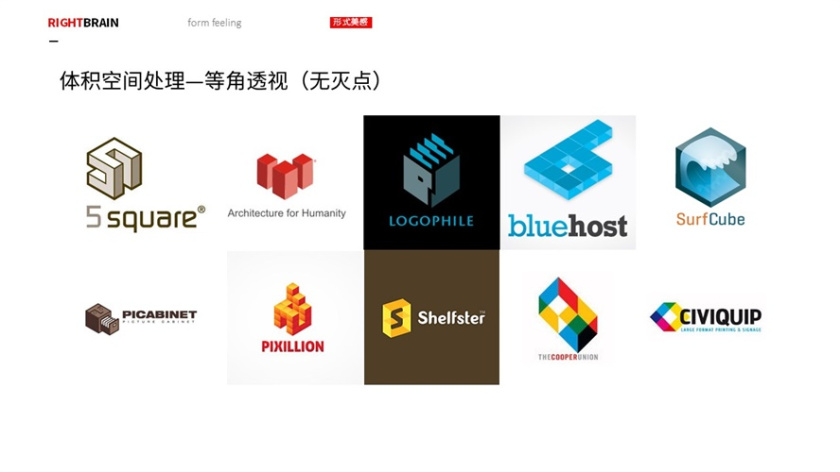 logo圖形的造型手法-體檢空間-等角透視（無(wú)滅點(diǎn)）