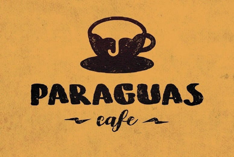 凌亂的字體-Paraguas Cafe標志設計