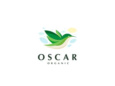 綠色飛行的鳥logo設計