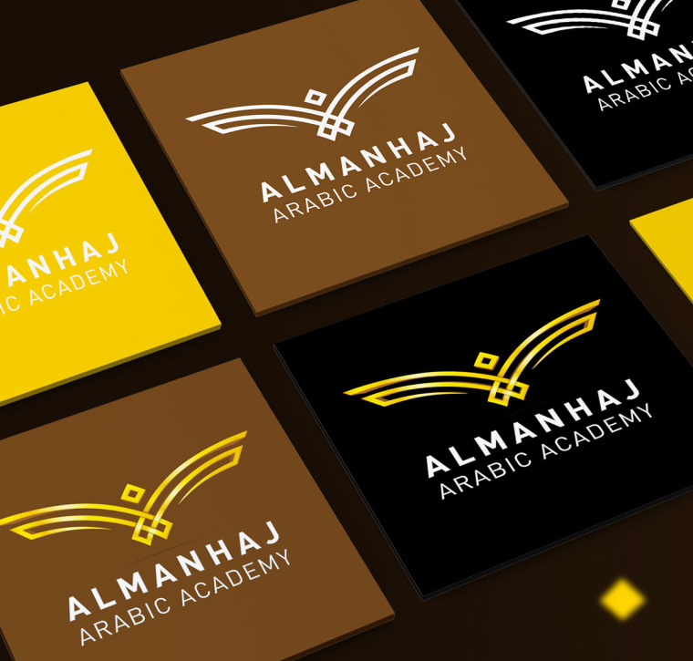 ELMANHAJ 教育學院品牌老鷹形狀幾何logo設計