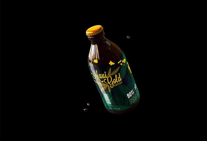 黃金大麻咖啡袋裝及咖啡飲料包裝設計,感受夏威夷島嶼文化 黃金大麻咖啡袋裝及咖啡飲料包裝設計,感受夏威夷島嶼文化