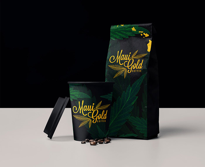 黃金大麻咖啡袋裝及咖啡飲料包裝設計,感受夏威夷島嶼文化 黃金大麻咖啡袋裝及咖啡飲料包裝設計,感受夏威夷島嶼文化