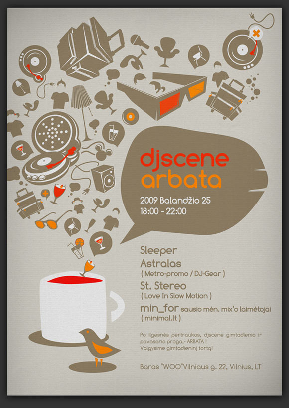 現(xiàn)場DJ茶很酷的傳單設(shè)計宣傳單頁設(shè)計-上海平面設(shè)計公司