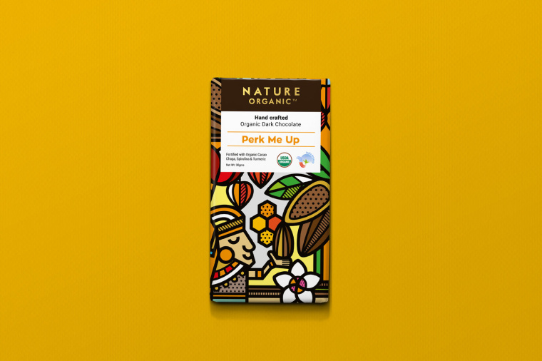 Nature Organic自然有機巧克力包裝設計，幾何插畫風驚艷設計