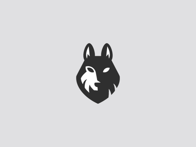 簡(jiǎn)單的黑白狼logo設(shè)計(jì)-上海logo設(shè)計(jì)公司靈感