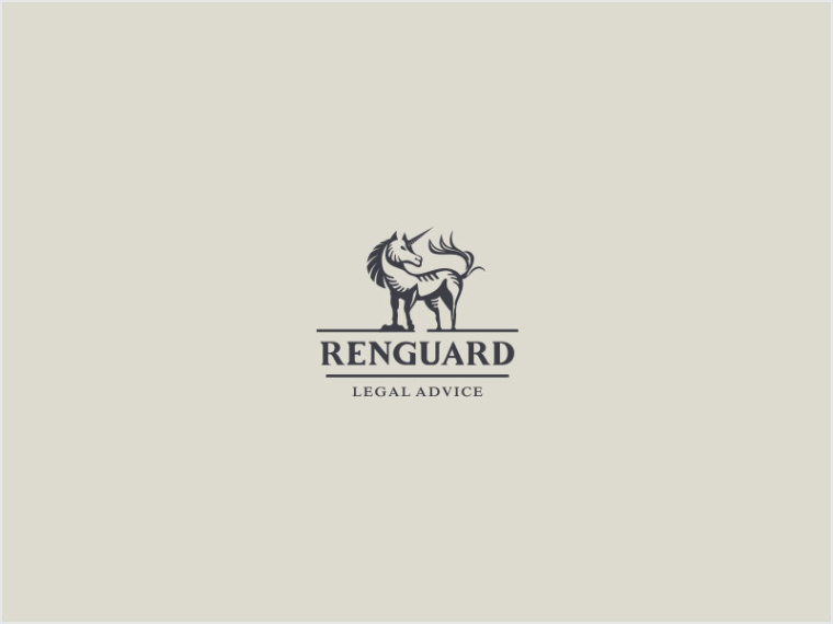 獨角獸跟字母結合的法律logo設計--上海logo設計公司