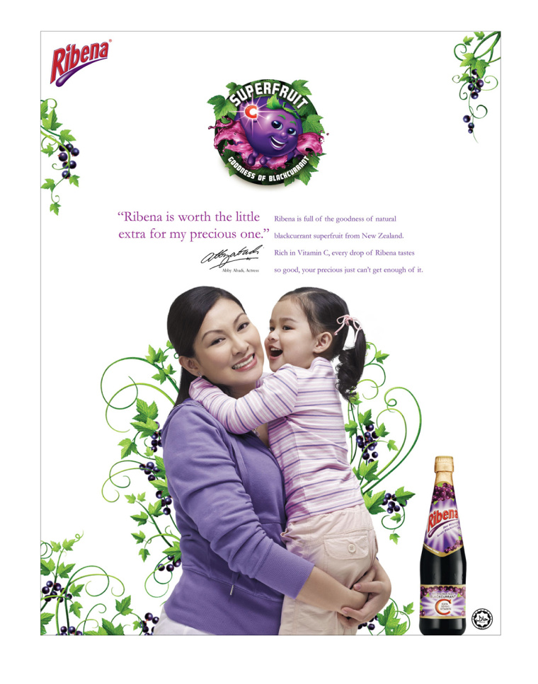 Ribena: SUPERFRUIT 兒童果汁海報設計
