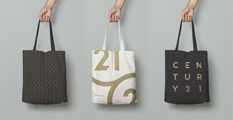 Century 21 房地產中介代理公司新品牌形象設計與logo設計-手提袋