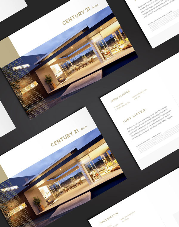 Century 21 房地產中介代理公司新品牌形象設計與logo設計-傳單設計