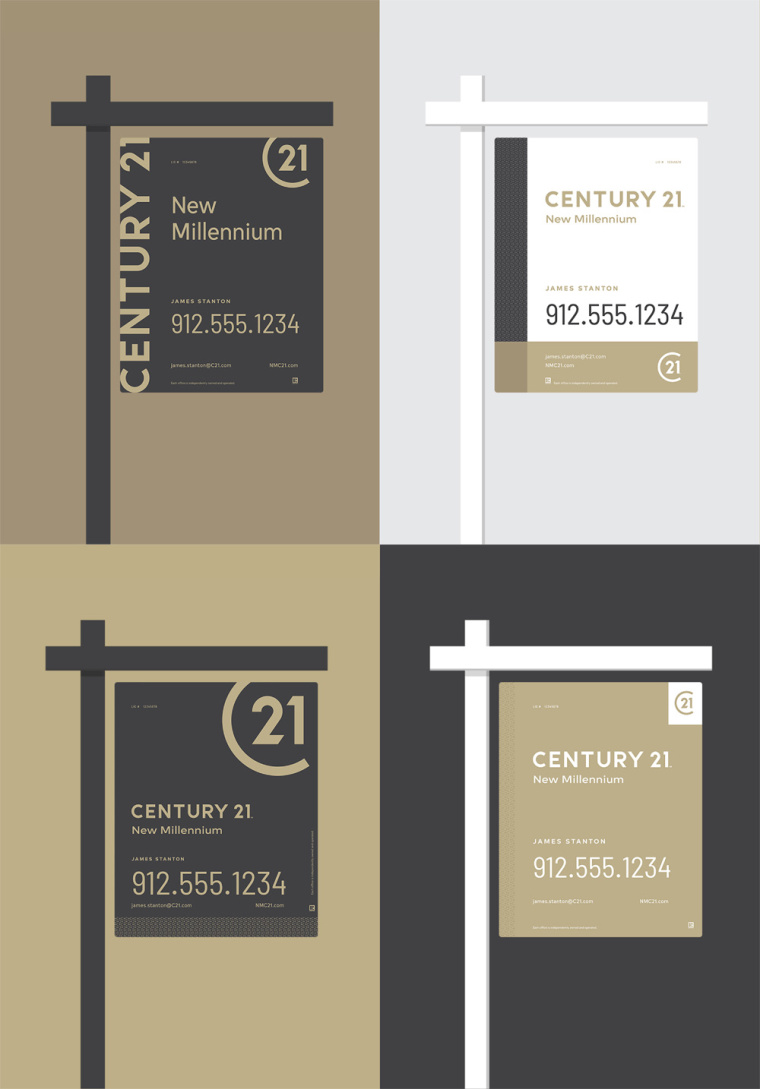 Century 21 房地產中介代理公司新品牌形象設計與logo設計-庭院標志效果