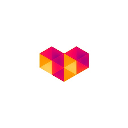 對稱和平衡的幾何logo設計-多彩logo