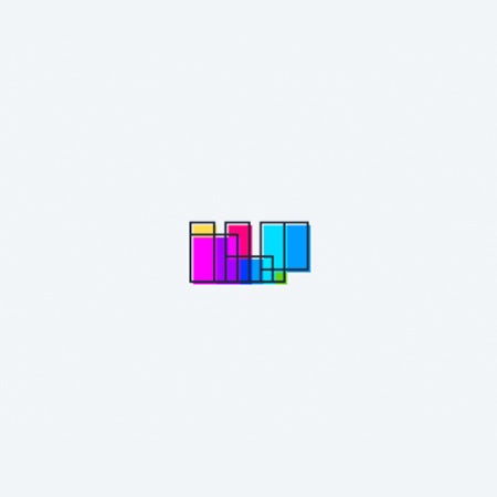 創造現代時尚和高科技印象的幾何logo-不同顏色和大小的形狀并置呈現現代藝術