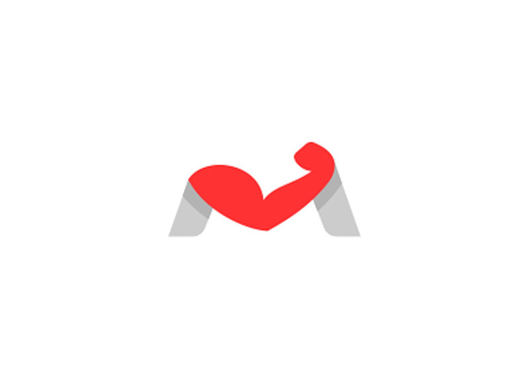  字母”M “＋肌肉營養保健logo設計-上海logo設計公司健康保運動健營養logo靈感