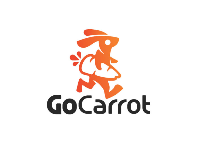 胡蘿卜和兔子結合的logo設計-上海logo設計公司健康營養logo靈感