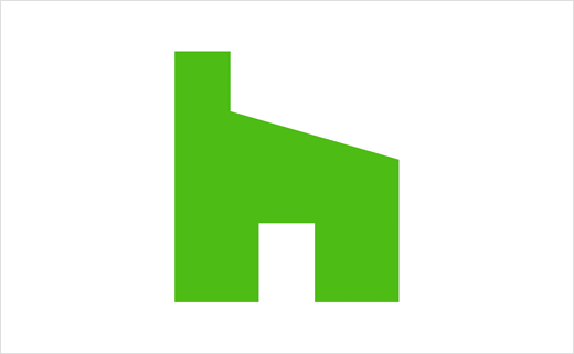 Houzz 世界室內(nèi)空間設計平臺網(wǎng)站新logo設計欣賞-h字母+房子圖形