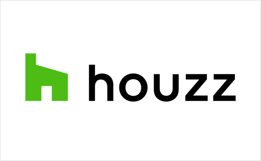 Houzz 世界室內(nèi)空間設計平臺網(wǎng)站新logo設計欣賞--h字母+房子圖形
