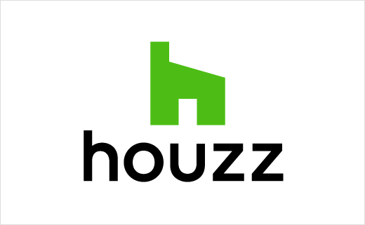 Houzz 世界室內(nèi)空間設計平臺網(wǎng)站新logo設計欣賞--h字母+房子圖形