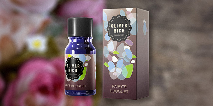 Oliver Rich 香薰精油油包裝設(shè)計(jì)，漂浮在空氣的抽象花瓣插畫設(shè)計(jì)
