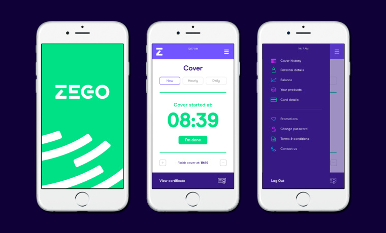Zego 保險公司更新品牌形象設計VI設計-手機界面設計