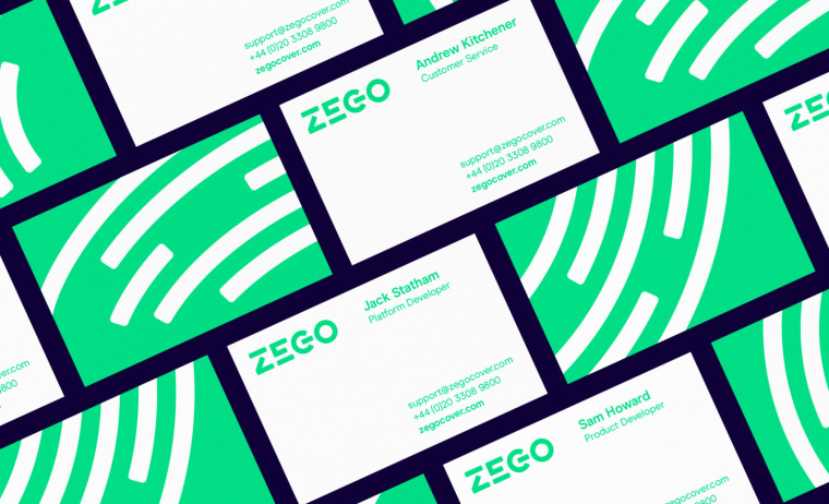 Zego 保險公司更新品牌形象設計VI設計-名片設計